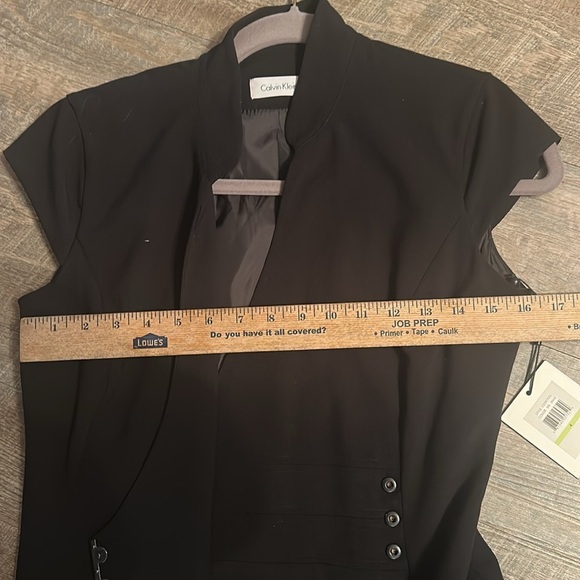 Calvin Klein Black Sheath Midi Dress V-Neck size 4 - Picture 12 of 14